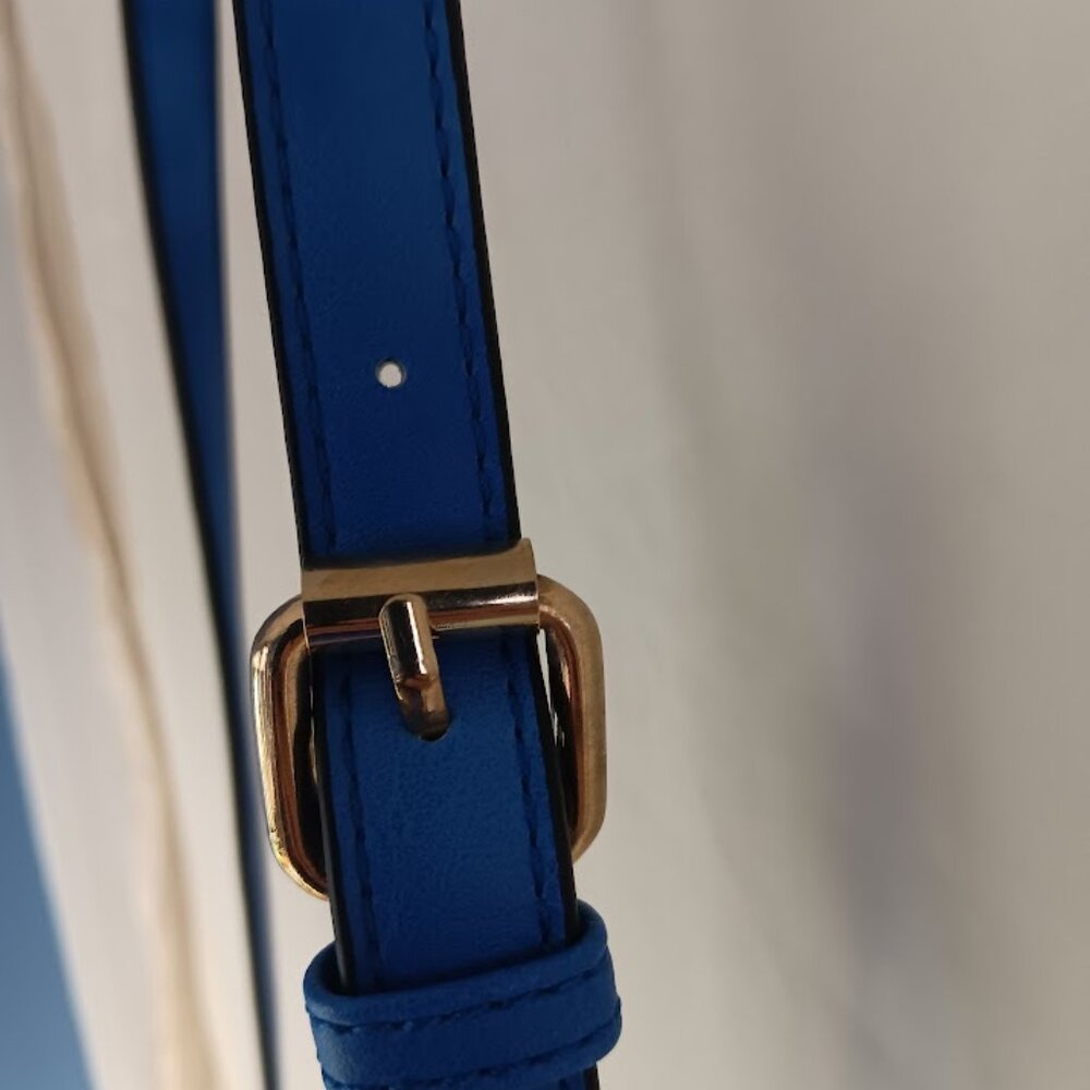 Beautiful Blue leather women's crossbody handbag NWOT Unique‎ - Picture 5 of 6